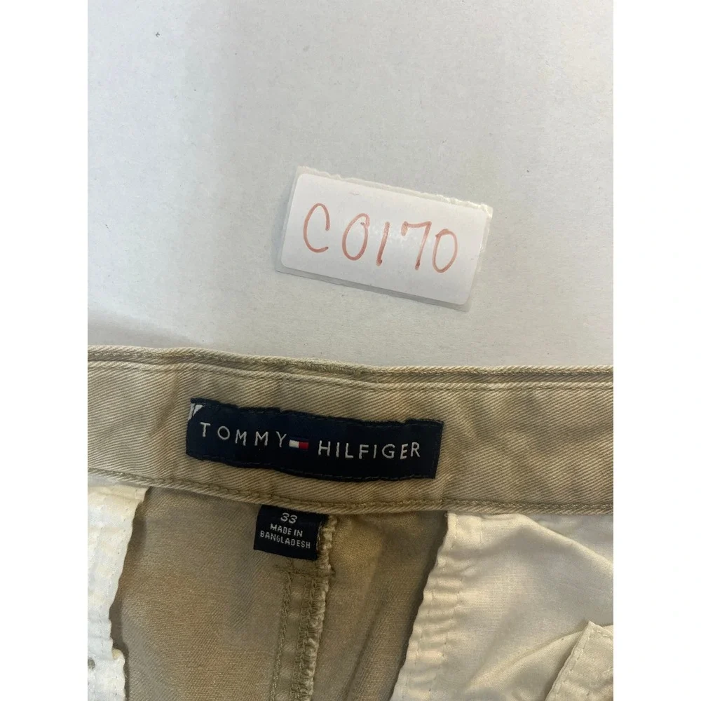 Tommy Hilfiger Mens Tan Khaki Cotton Cargo‎ Shorts Size 33 Classic Utility